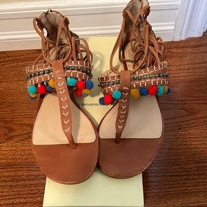 VINCE CAMUTO Balisa Sandals with Pom Poms